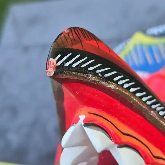 Vintage Balinese Garuda Mask Hand Painted Marked Mythical Ceremonial Wall Art